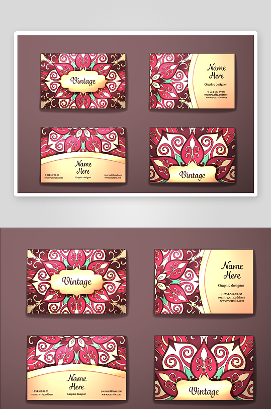 矢量高档艺术名片模版-众图网