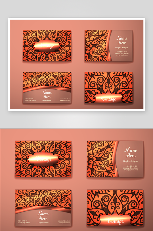 矢量高档艺术名片模版-众图网