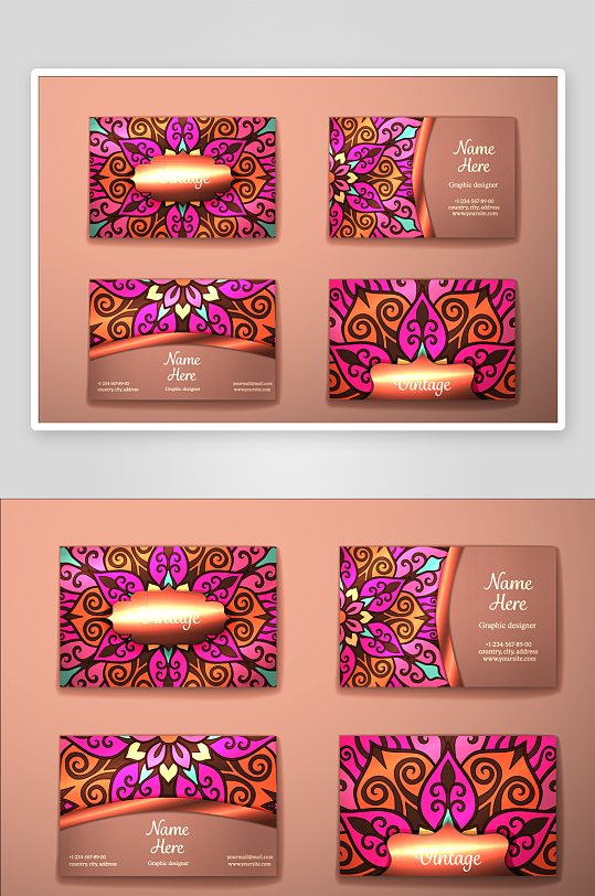 矢量高档艺术名片模版-众图网