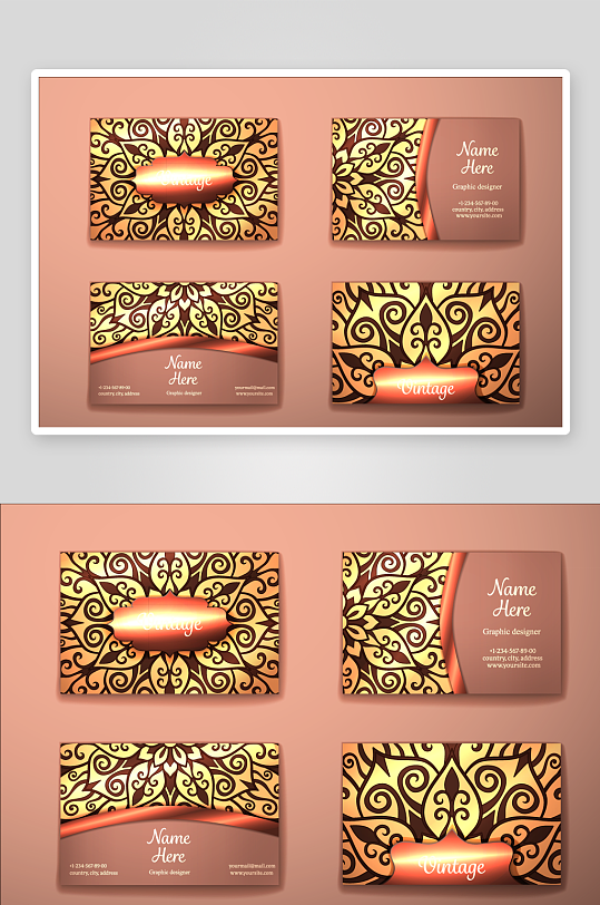 矢量高档艺术名片模版-众图网