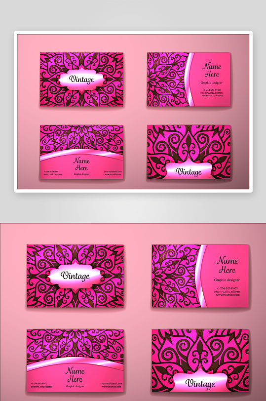 矢量高档艺术名片设计模版-众图网