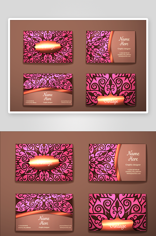 矢量高档艺术名片设计模版-众图网