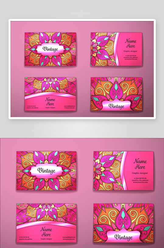 矢量高档艺术名片设计模版-众图网