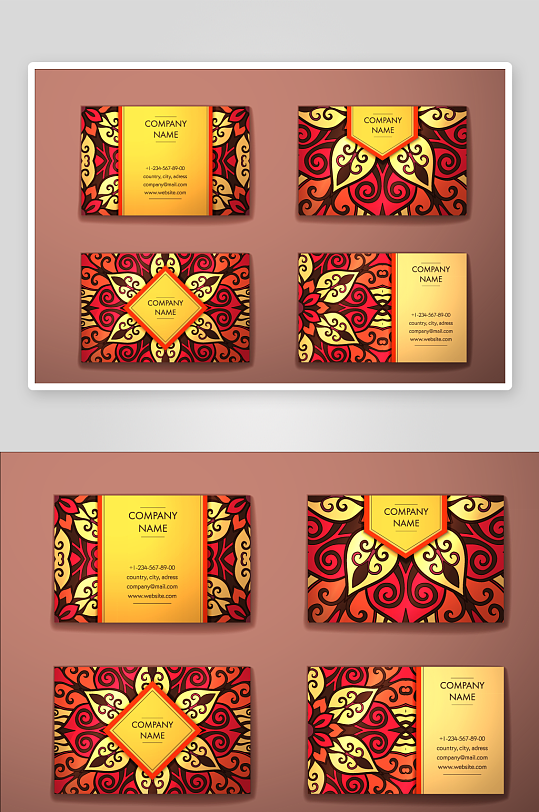 矢量高档艺术名片模版素材-众图网