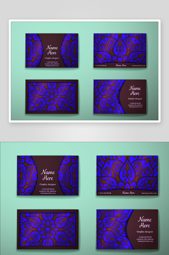 矢量高档艺术名片模版素材-众图网