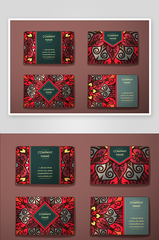 矢量高档艺术名片模版素材-众图网