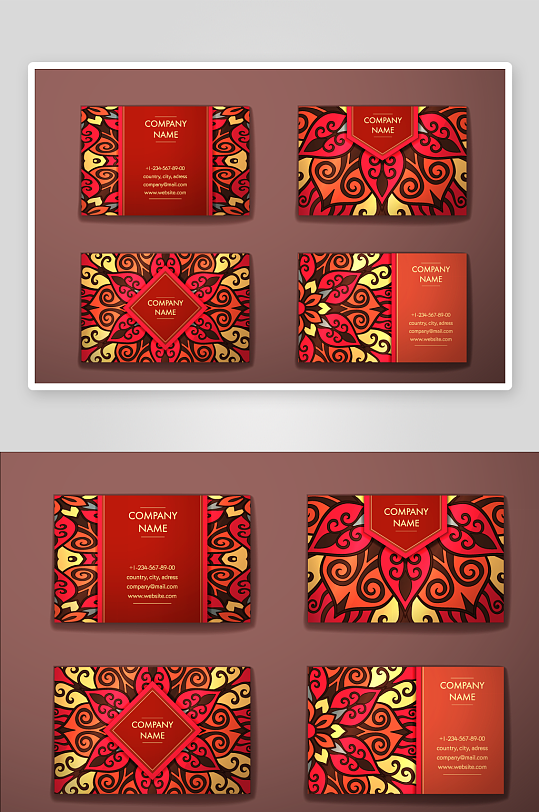 矢量高档艺术名片模版素材-众图网