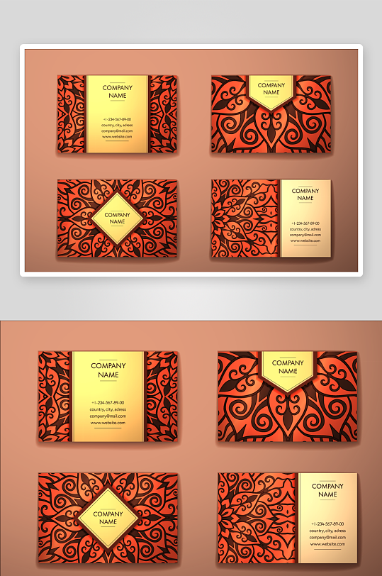 矢量高档艺术名片模版素材-众图网