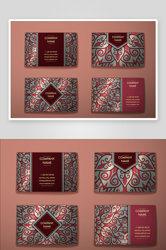 矢量高档艺术名片模版-众图网