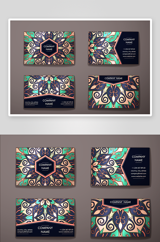 矢量高档艺术名片模版-众图网