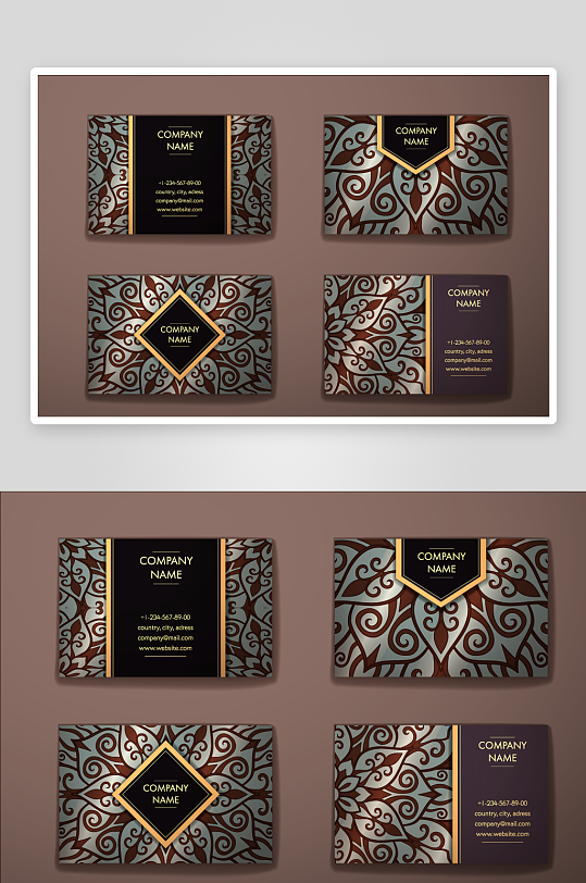 矢量高档艺术名片模版-众图网