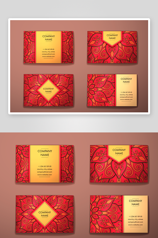 矢量高档艺术名片模版-众图网