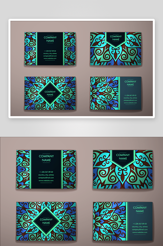 矢量高档艺术名片模版-众图网