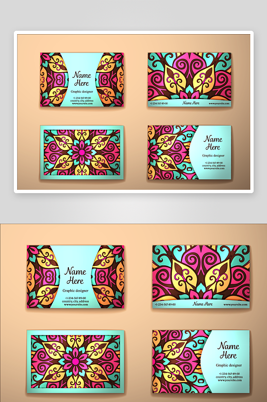 矢量高档艺术名片模版-众图网