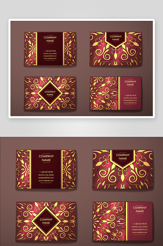 矢量高档艺术名片模版-众图网