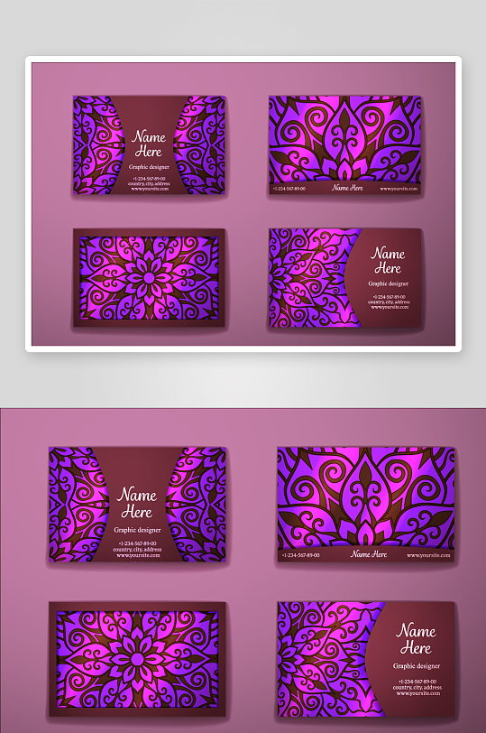 矢量高档艺术名片模版-众图网