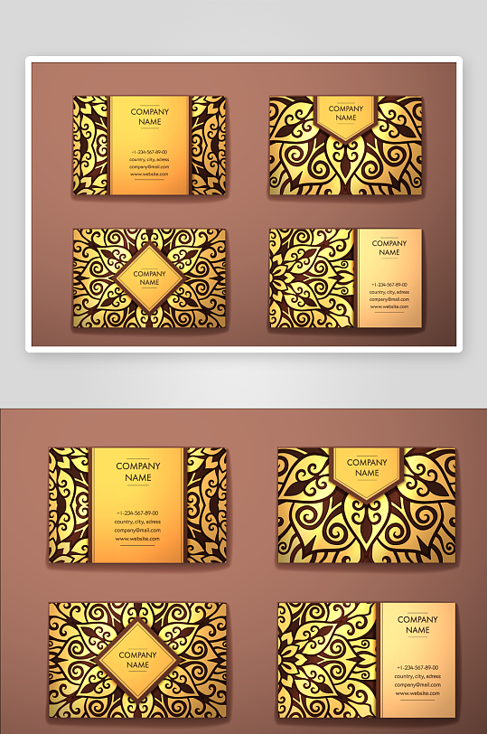 矢量高档艺术名片模版-众图网