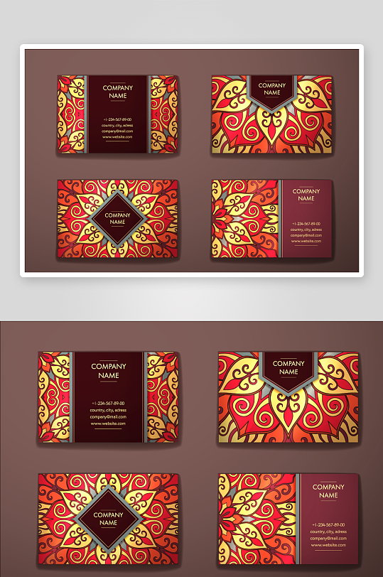 矢量高档艺术名片模版-众图网