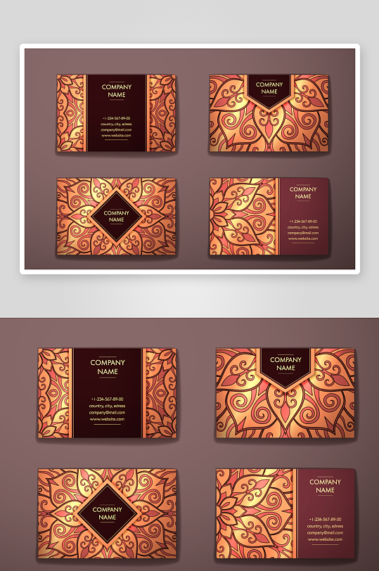 矢量高档艺术名片模版-众图网