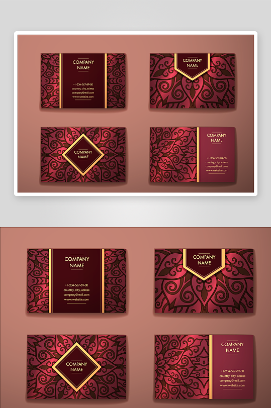 矢量高档艺术名片模版-众图网