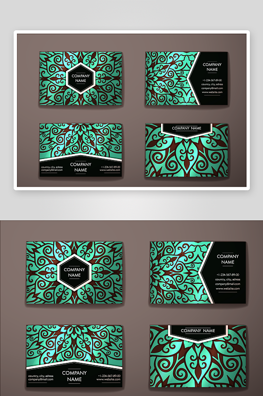 矢量高档艺术名片模版-众图网