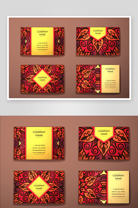 矢量高档艺术名片模版-众图网