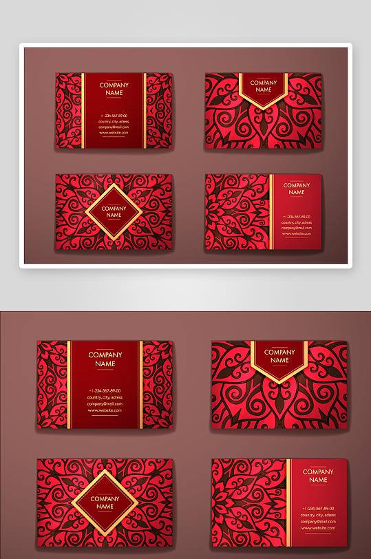 矢量高档艺术名片模版-众图网