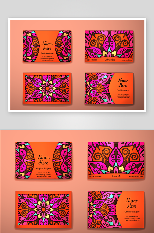 矢量高档艺术名片模版-众图网