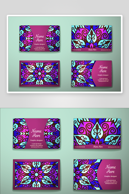 矢量高档艺术名片模版-众图网