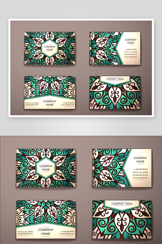 矢量高档艺术名片素材-众图网