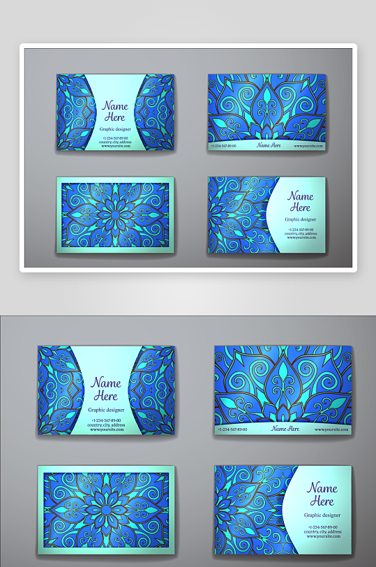 矢量高档艺术名片素材-众图网