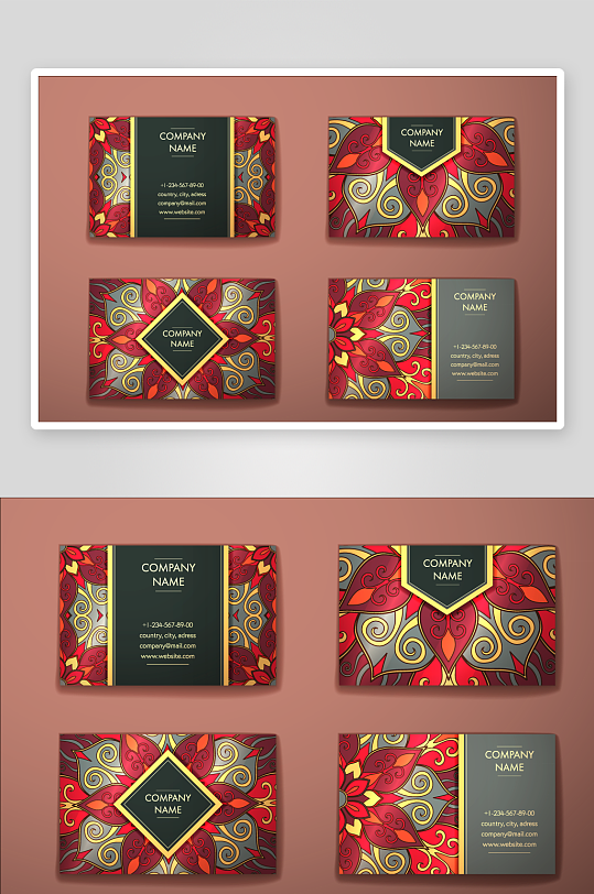 矢量高档艺术名片素材-众图网