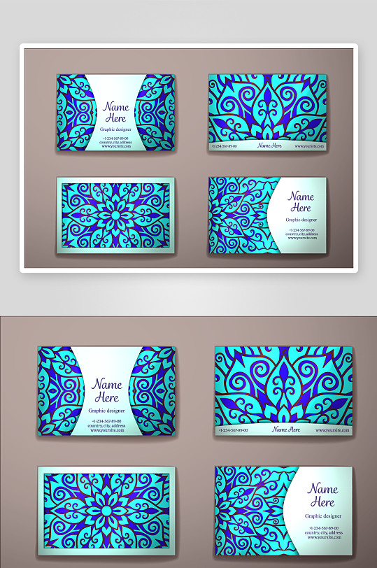 矢量高档艺术名片素材-众图网