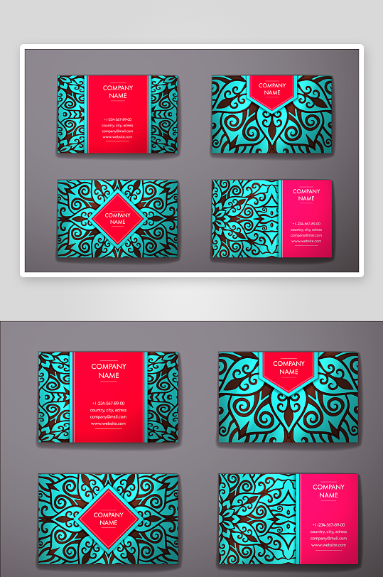 矢量高档艺术名片素材-众图网