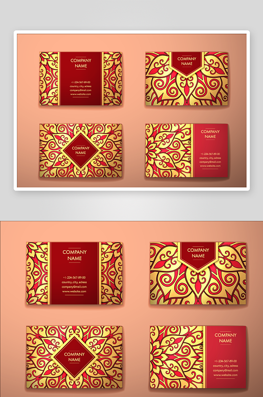 矢量高档艺术名片素材-众图网