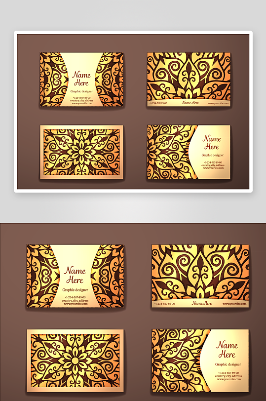 矢量高档艺术名片素材-众图网