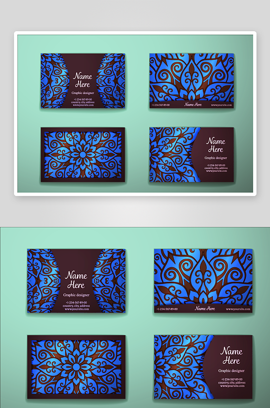 矢量高档艺术名片素材-众图网