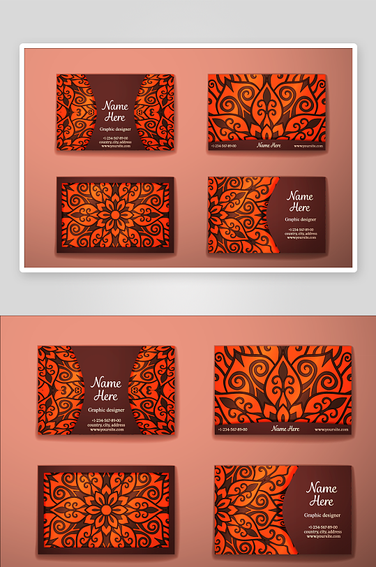 矢量高档艺术名片素材-众图网