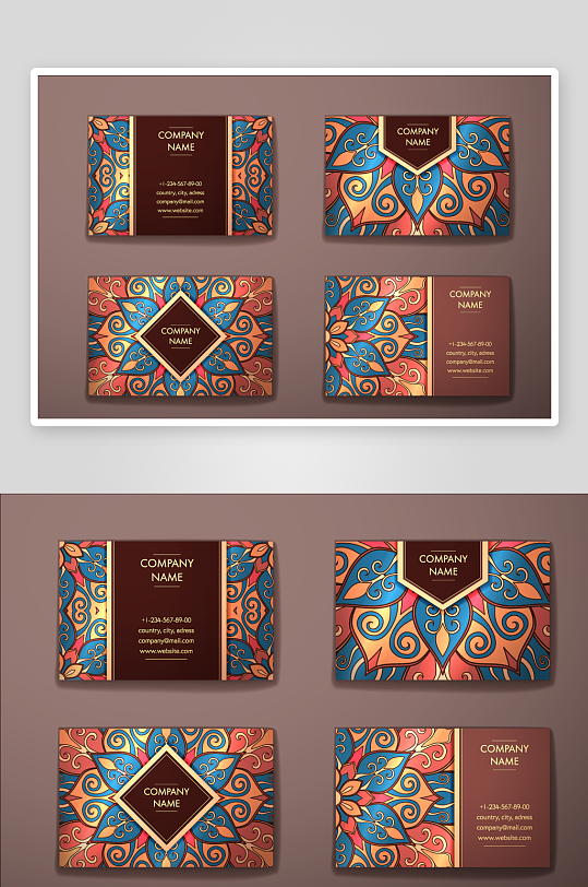 矢量高档艺术名片素材-众图网