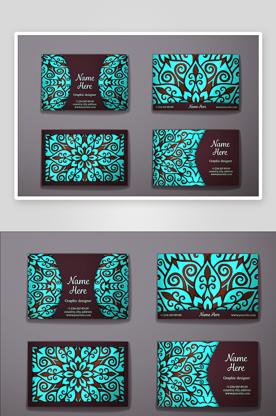 矢量高档艺术名片素材-众图网