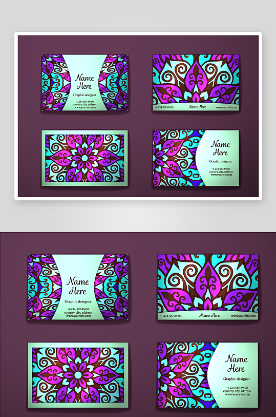 矢量高档艺术名片素材-众图网