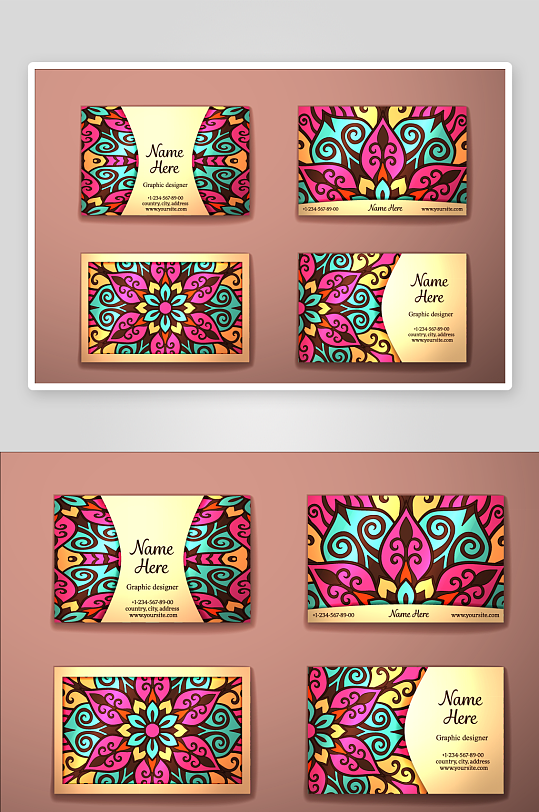 矢量高档艺术名片素材-众图网