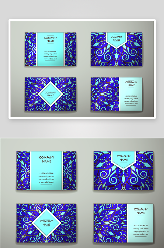 矢量高档艺术名片素材-众图网