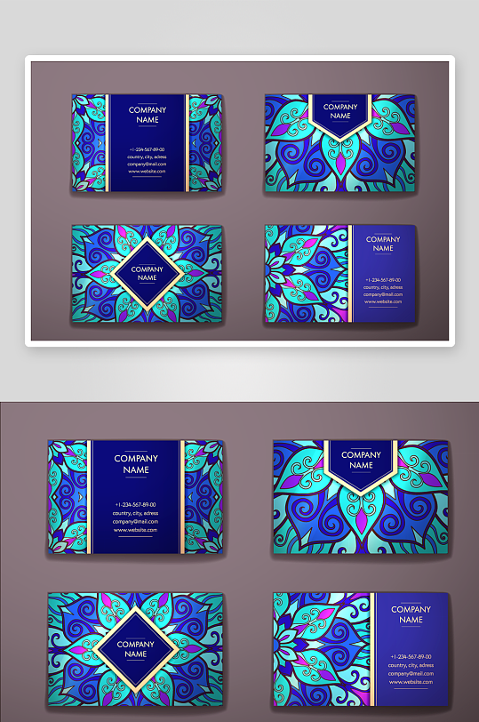 矢量高档艺术名片素材-众图网