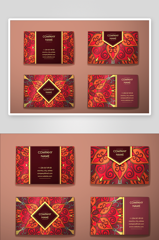 矢量高档艺术名片素材-众图网