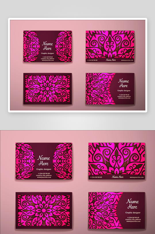 矢量高档艺术名片素材-众图网