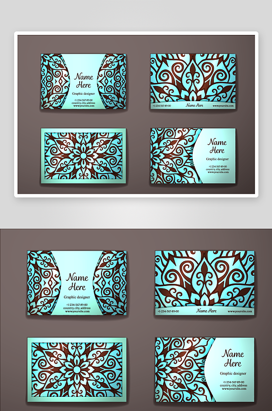 矢量高档艺术名片模版-众图网