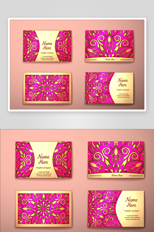 矢量高档艺术名片模版-众图网