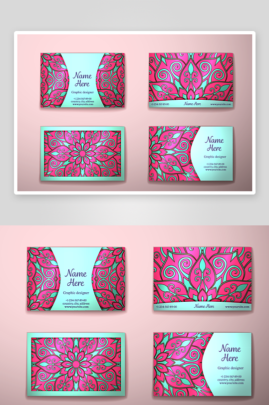 矢量高档艺术名片模版-众图网