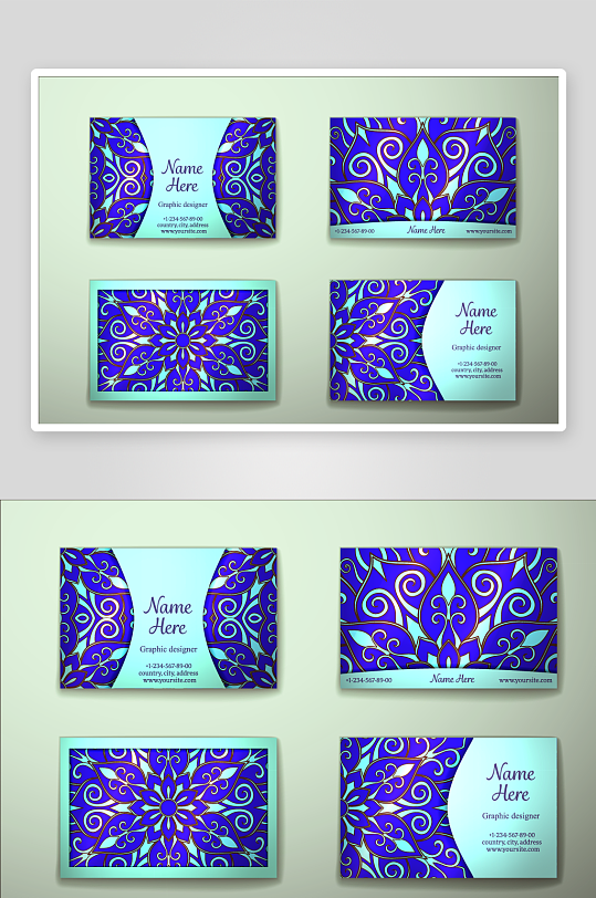 矢量高档艺术名片模版-众图网